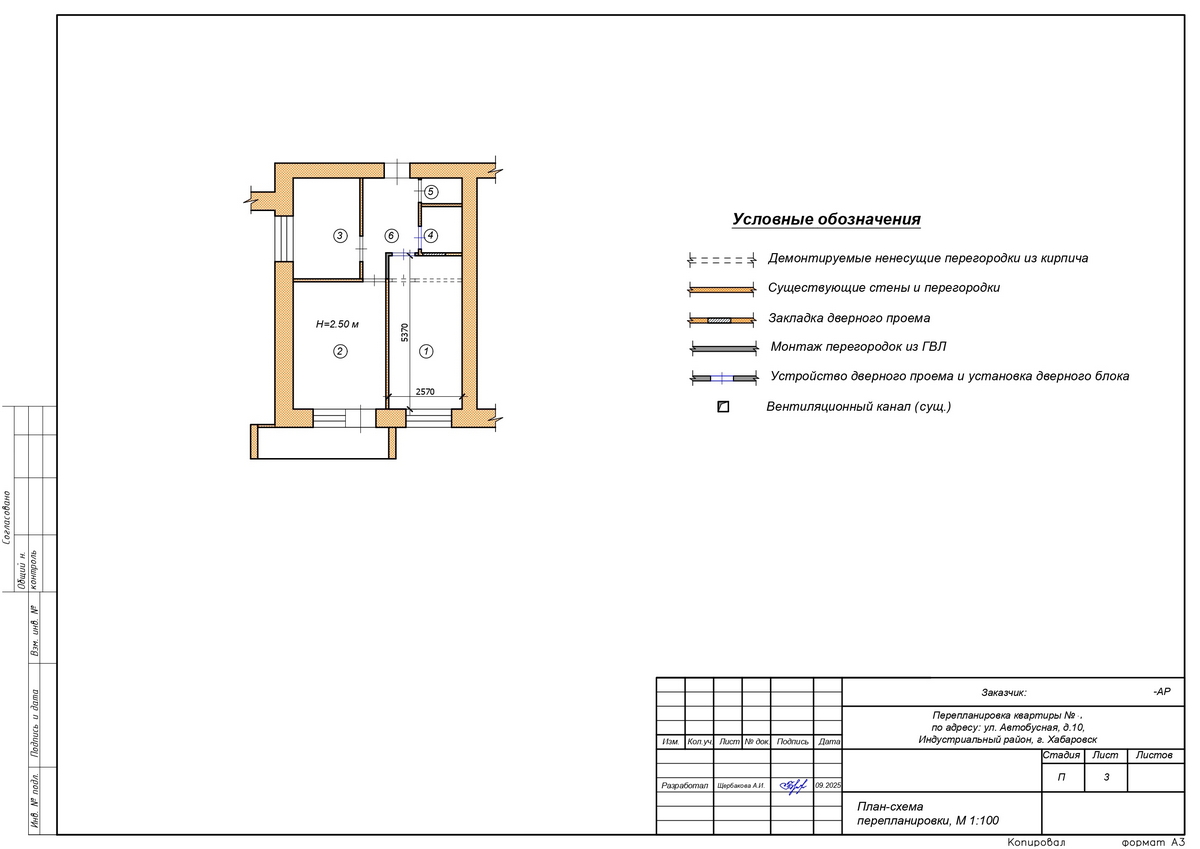 План-схема перепланировки План-схема перепланировки