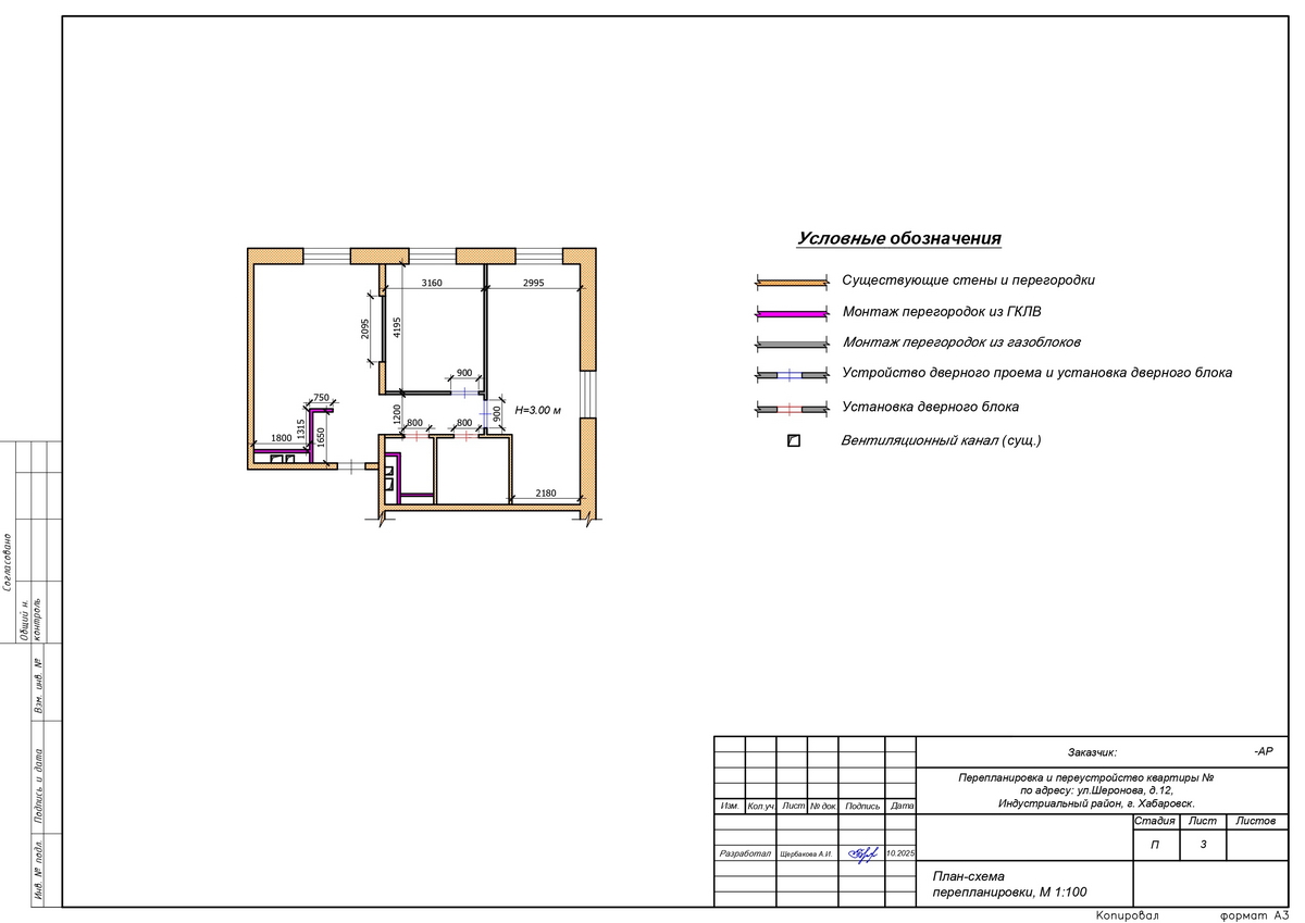 План-схема перепланировки